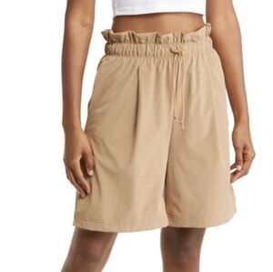 Nike Modern High Waist Drawstring Shorts in Dark Driftwood/Hemp